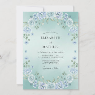 Invitación Boda Corona de Peonía y Centaurea