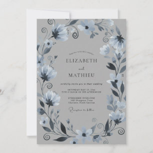 Invitación Boda Corona de Periwinkle de Acero Blando