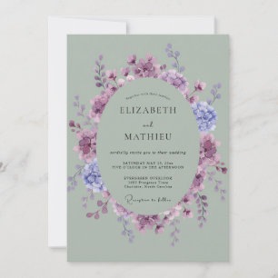 Invitación Boda Corona de Periwinkle Malva