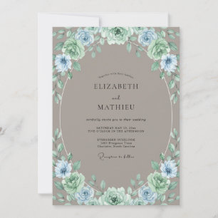 Invitación Boda Corona de Periwinkle Taupe