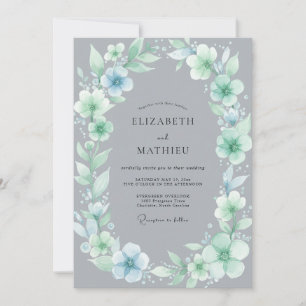 Invitación Boda Corona de Pizarra Acuática