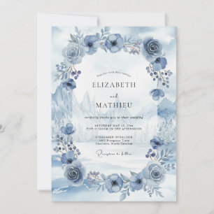 Invitación Boda Corona de Pizarra en Polvo