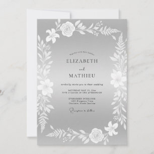Invitación Boda Corona de Plata