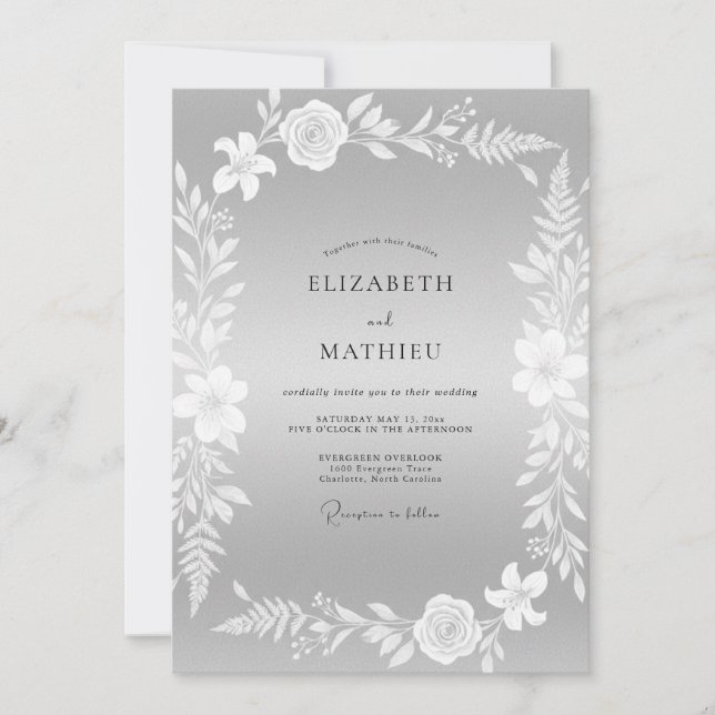 Invitación Boda Corona de Plata (Anverso)