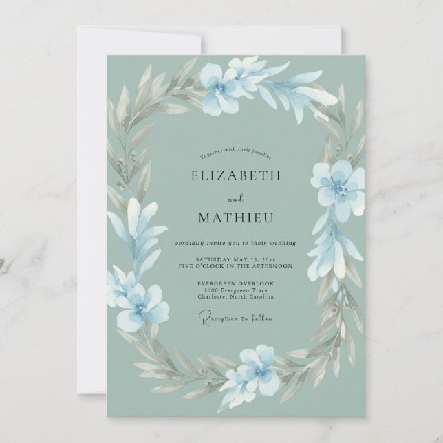 Invitación Boda Corona de Plata de Hielo (Anverso)