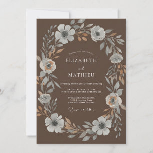 Invitación Boda Corona de Plata Mocha