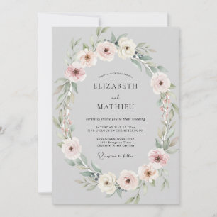 Invitación Boda Corona de Plata Rosada