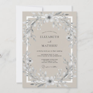 Invitación Boda Corona de Plata Taupe