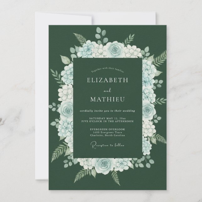 Invitación Boda Corona de Polvo de Cazador (Anverso)