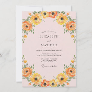 Invitación Boda Corona de Ranúnculos Albaricoque