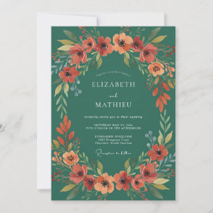 Invitación Boda Corona de Rust Seafoam