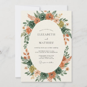 Invitación Boda Corona de Terracota Ocra