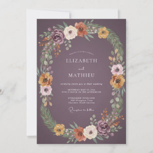 Invitación Boda Corona de Terracota Rosa Antiguo