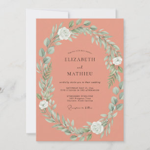 Invitación Boda Corona de Terracota Suave
