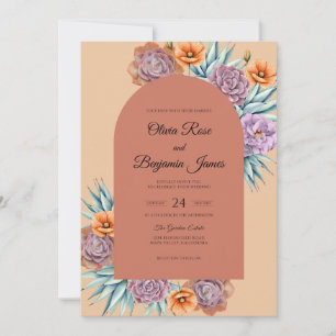 Invitación Boda Corona de Violeta Oxidada
