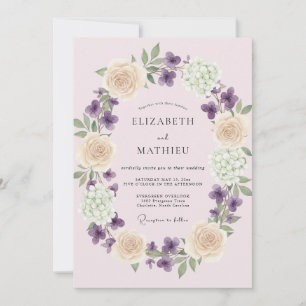 Invitación Boda Corona de Violeta Rubor