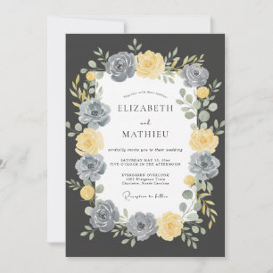 Invitación Boda Corona Dorada de Carbón
