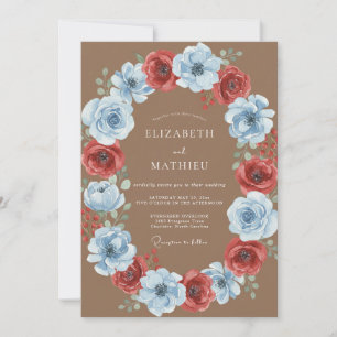Invitación Boda Corona Escarlata de Acero