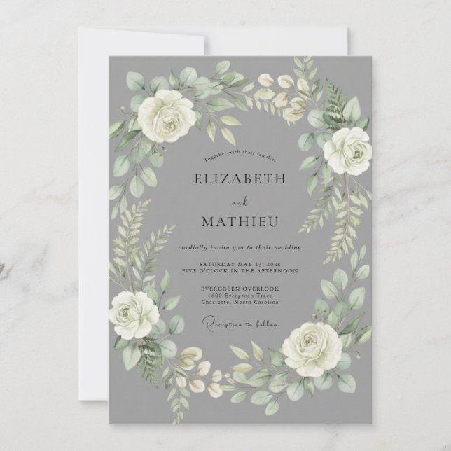 Invitación Boda Corona Etérea de Marfil (Anverso)