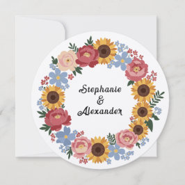 Invitación Boda Corona Floral Boho
