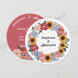 Invitación Boda Corona Floral Boho