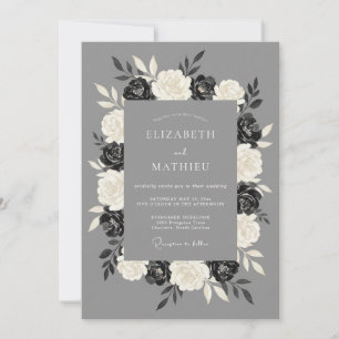 Invitación Boda Corona Gris Carbón