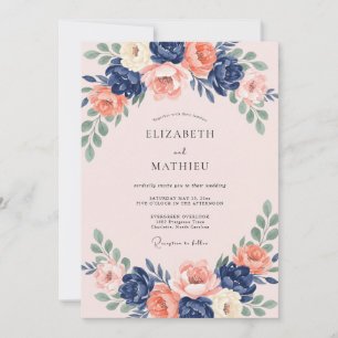 Invitación Boda Corona Índigo Rubor