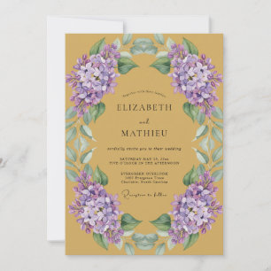 Invitación Boda Corona Lila Mostaza