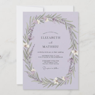 Invitación Boda Corona Lila Pálido