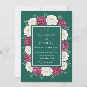 Invitación Boda Corona Magenta Jade