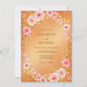 Invitación Boda Corona Rosa Albaricoque