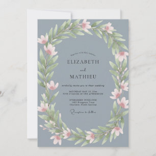 Invitación Boda Corona Rosa Pétalo de Acero
