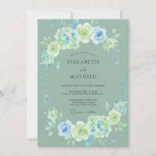 Invitación Boda Corona Taupe Espuma de Mar