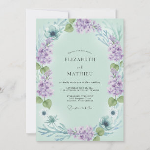 Invitación Boda Corona Violeta Celadón