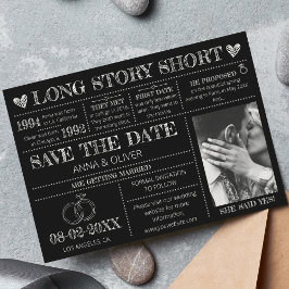 Invitación Boda corta de historia larga salva la foto de la f