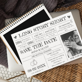 Invitación Boda corta de historia larga salva la foto de la f