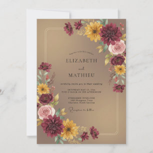 Invitación Boda Cosecha Cálida de Borgoña