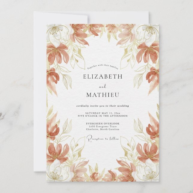 Invitación Boda Cosecha Serena Siena (Anverso)
