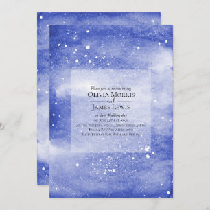 Invitación Boda Cósmico Azul de la Galaxia del cielo nocturno