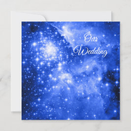 Invitación Boda cósmico Ultramarine Blue Stars