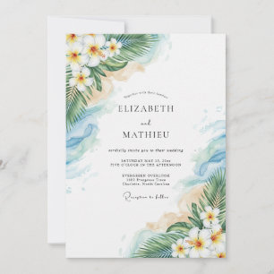 Invitación Boda Costera Aqua Feliz