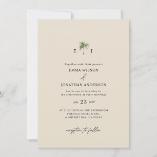 Invitación Boda costera con destino a Palma acuarela