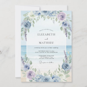 Invitación Boda Costera con Pétalo de Vinca menor