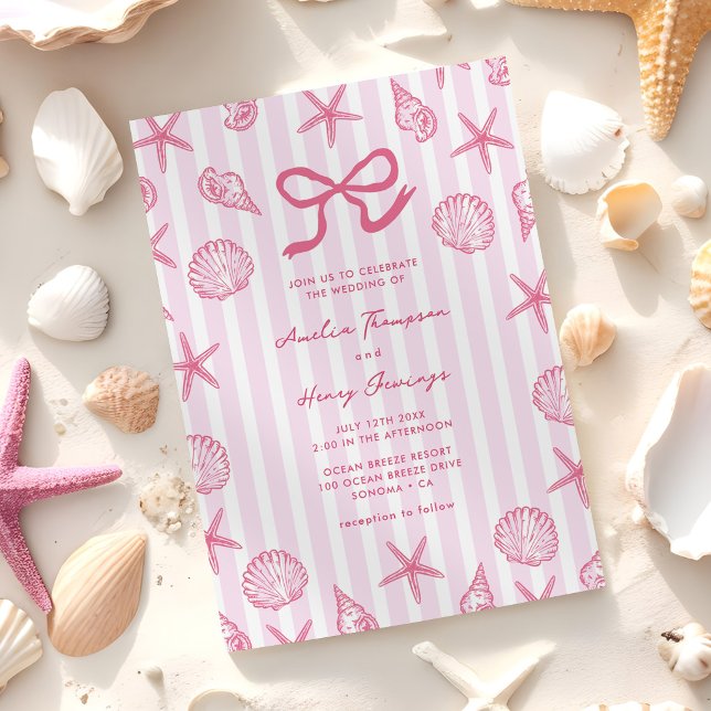 Invitación Boda Costera con Raya Rosa de Concha (Subido por el creador)