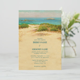 Invitación Boda Costera de Acuarela en la Playa