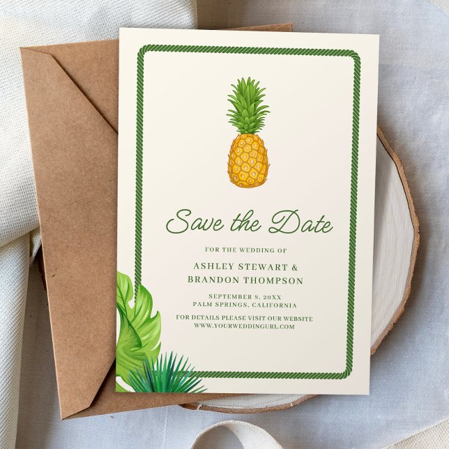 Invitación Boda Costera de Piña Tropical - Guardar la Fecha (Subido por el creador)