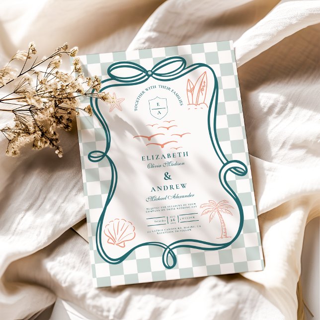 Invitación Boda Costera Dibujada a Mano (Subido por el creador)