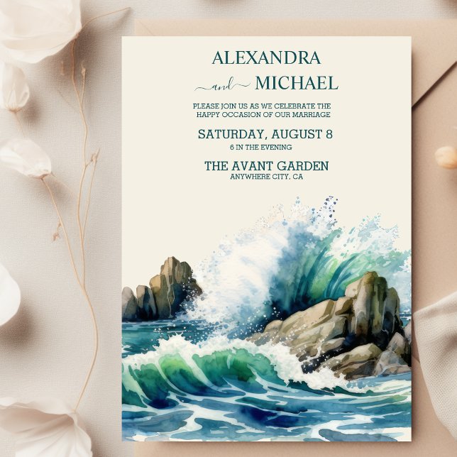 Invitación Boda costera en la playa de Ocean (Subido por el creador)