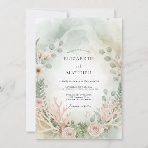 Invitación Boda costera etérea de espuma de mar