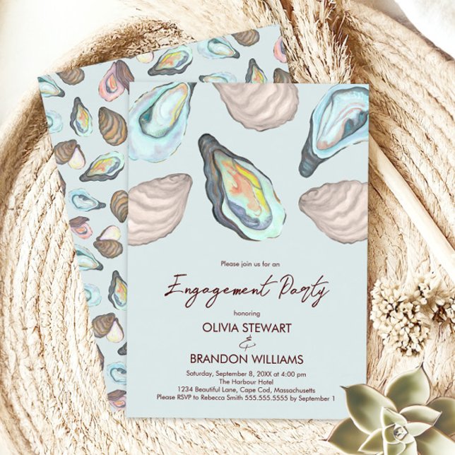 Invitación Boda Costera Fiesta de Compromiso con Ostras Asada (Subido por el creador)